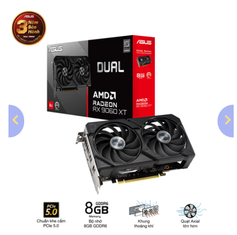 VGA Asus DUAL RX 9060 XT 8GB (DUAL-RX9060XT-8G)