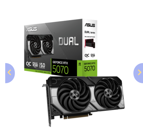 VGA ASUS Dual RTX 5070 12GB GDDR7 OC