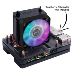  ICE Tower CPU Cooling with Black Acrylic Case for RPi 4 