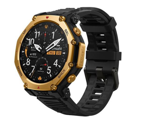Amazfit T-Rex 3 Pro 48mm dây silicone - Đen Vàng Đồng