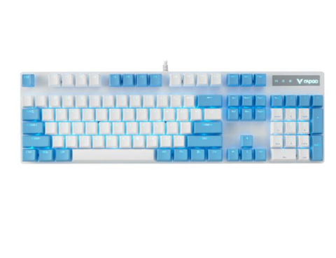 BÀN PHÍM CƠ RAPOO V500 PRO CÓ DÂY FULLSIZE - Trắng/xanh