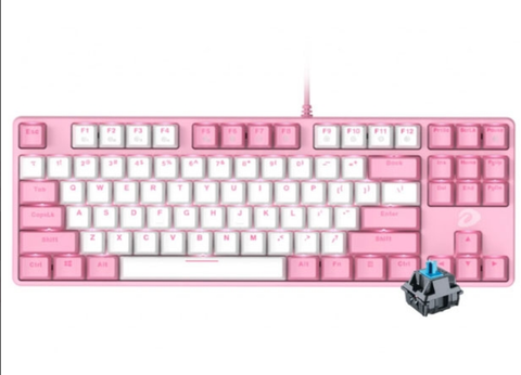 BÀN PHÍM CƠ GAMING DAREU EK87 TKL MÀU HỒNG BLUE SWITCH