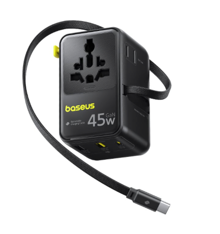Củ sạc đa năng Baseus PicoGo AG11 45W dây rút đen