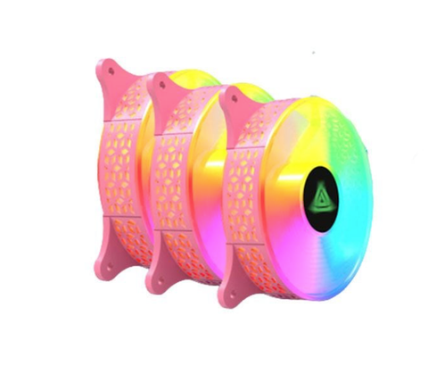 Bộ 3 quạt tản nhiệt VSP V400C LED RGB Hồng