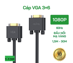  Cáp VGA 3+6 dài 15m VegGieg 2 Đầu Dương V2 - V-V209 