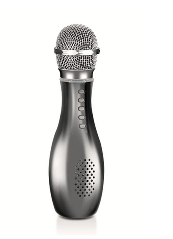 Q007 Micro Bluetooth Karaoke Xám – Loa 3W, hiệu ứng vang, pin 18650, thay đổi giọng hát