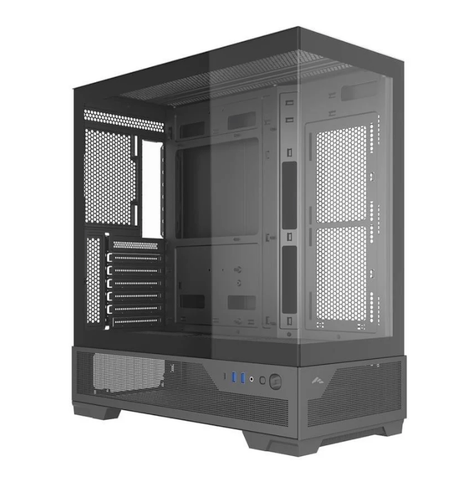 Case máy tính SAMA V43E F-ATX mặt kính đen – Hồ cá chưa kèm fan