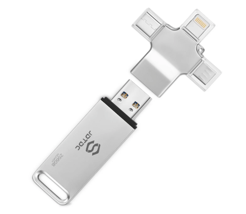 JDTDC USB 256GB 4-in-1 Auto Backup – iPhone, Android, Máy Tính