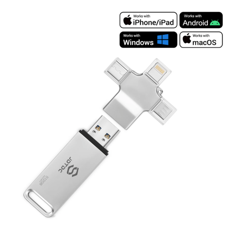 JDTDC USB 512GB 4-in-1 Auto Backup – iPhone, Android, Máy Tính
