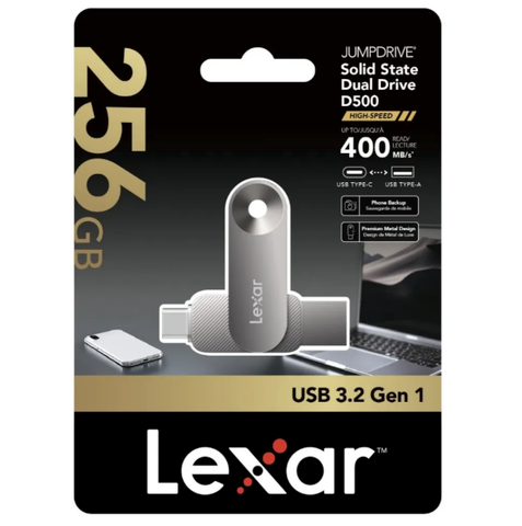 USB Lexar D500 256GB – Sao Lưu Nhanh 400MB/s, Dual Drive