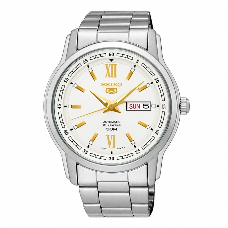 Seiko SNKP15K1 – Nam – 42mm – Kính cứng – Automatic (Cơ tự động) – Dây kim loại