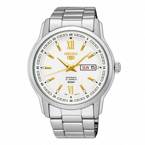 Seiko SNKP15K1 – Nam – 42mm – Kính cứng – Automatic – Dây kim loại