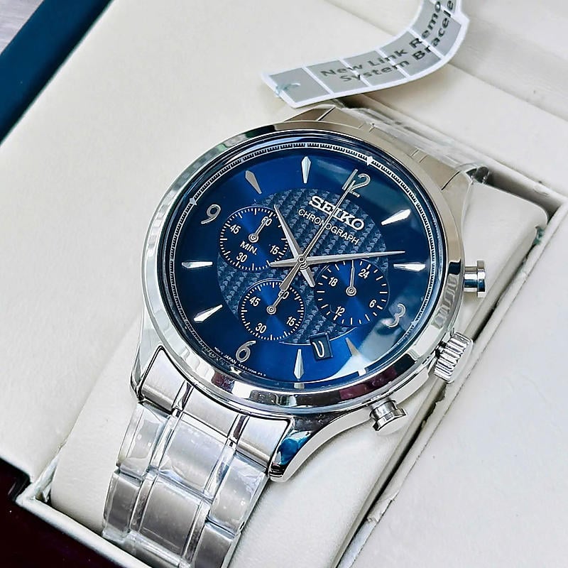 Ảnh minh họa Seiko SSB339P1 – Nam – 43,5mm – Kính cứng – Quartz (Pin) – Dây kim loại 1