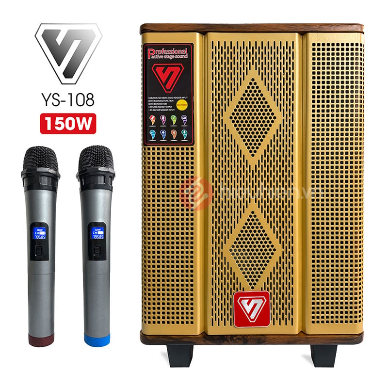 ShengYou YS108 – Loa Kéo Giá Rẻ Công Xuất 150W, Kèm 2 Micro Không Dây