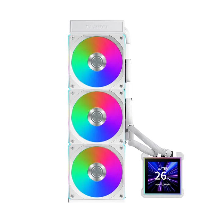 Ảnh minh họa Tản nhiệt nước CPU LIAN LI Hydro-Shift II LCD-S 360TL với quạt TL Wireless, màn hình IPS LCD 3.4" - White 3