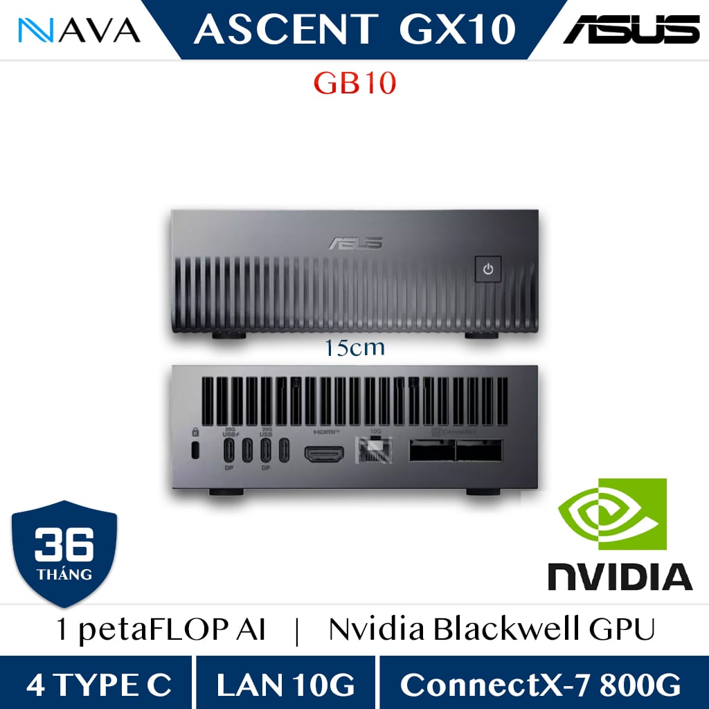 Siêu máy tính AI ASUS Ascent GX10 - RAM 128GB