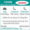 Sim Viettel V200B 8GB/Ngày - Free 12 tháng