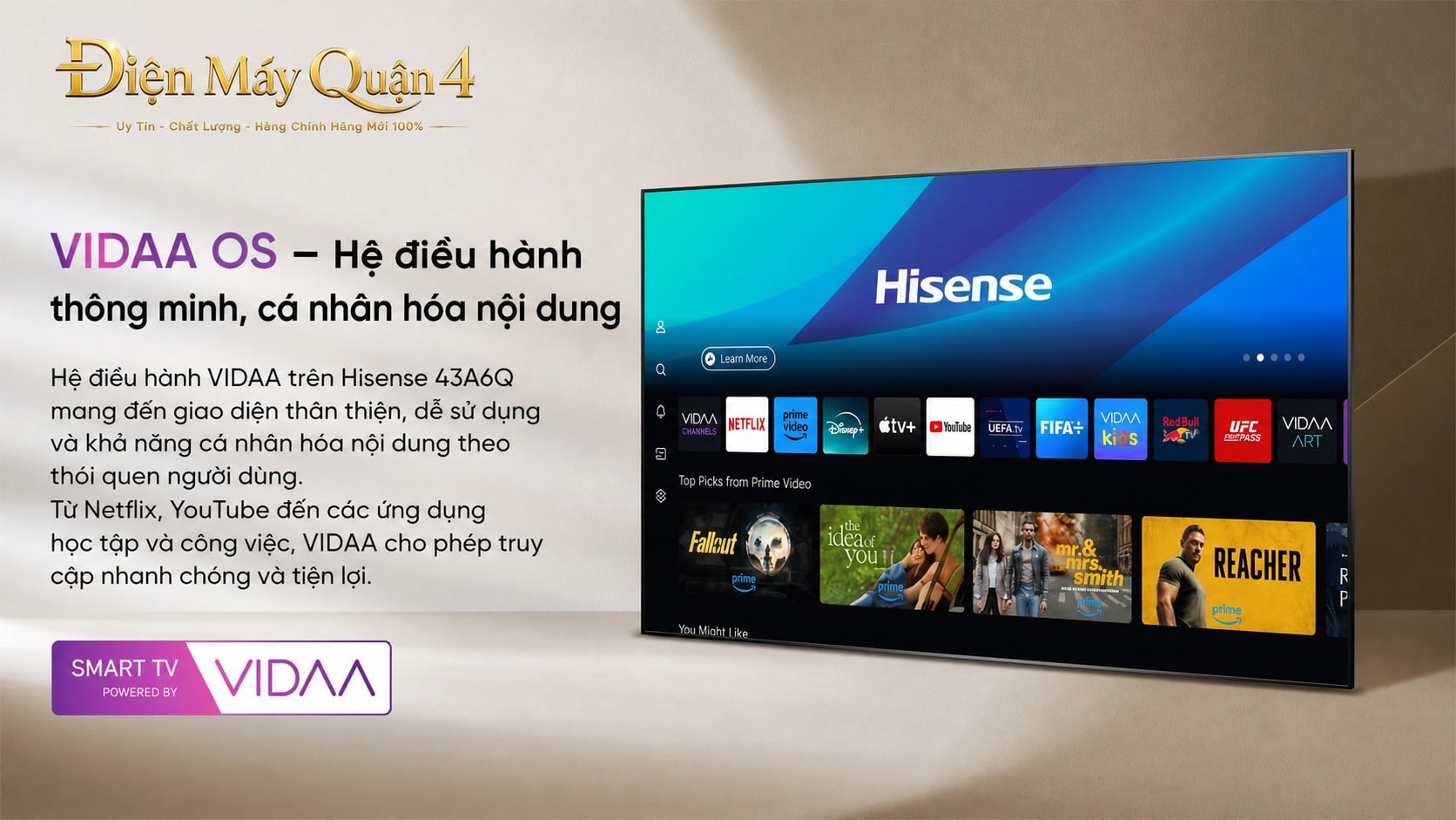 Ảnh minh họa Smart Tivi Hisense 4K 43 inch 43A6Q 3