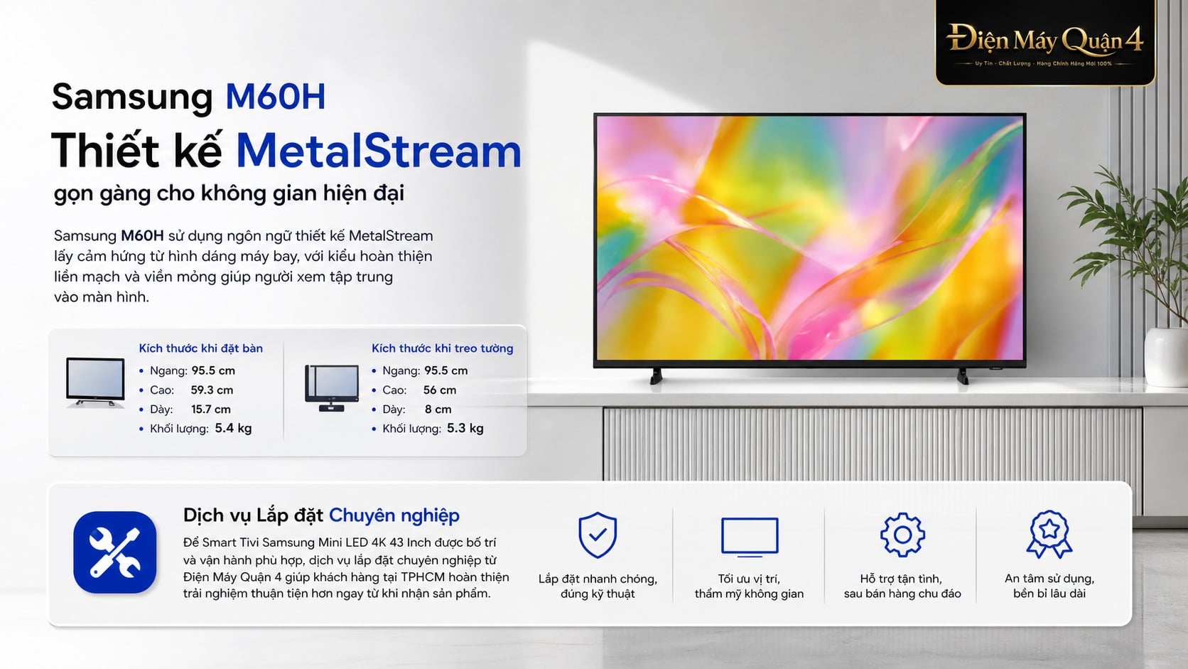 Ảnh minh họa Smart Tivi Samsung Mini LED 4K 43M60H 43 Inch 1