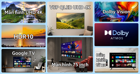 Smart Tivi VSP QLED UHD 4K 75 inch 2025 (VUE75GQU01)