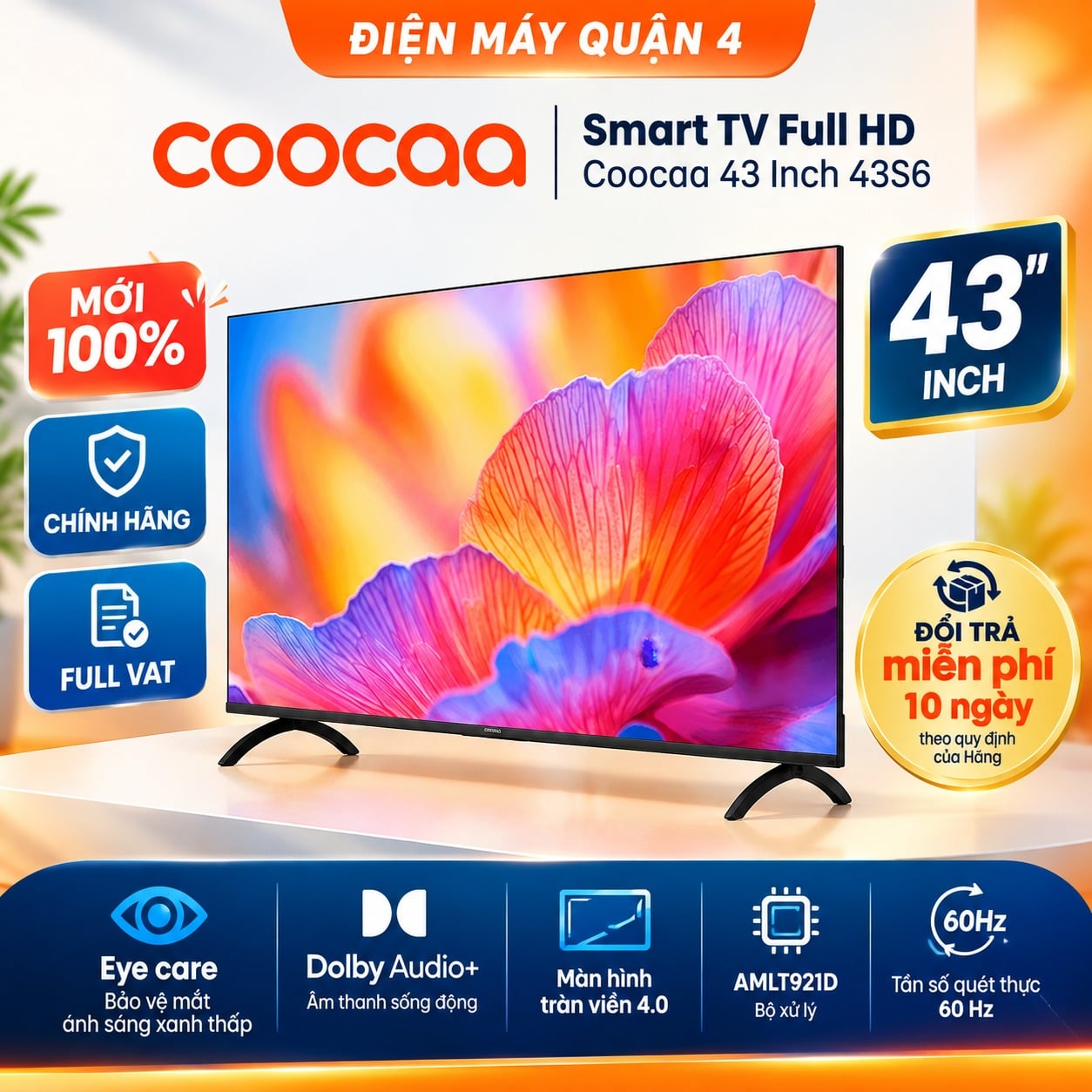 Smart TV Full HD Coocaa 43 Inch 43S6
