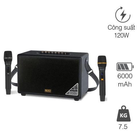 Loa Neko NK900, 120W, Bass 10cm, Bluetooth 5.0, Kèm 2 Micro