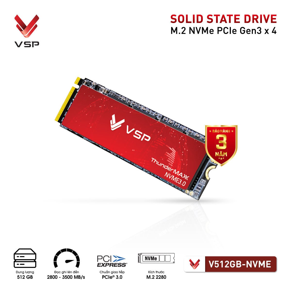 Ảnh minh họa SSD NVME VSP V512GB (ĐỌC 3500MB/S GHI 2800MB/S) M.2 2280 PCIE GEN3 X4 2
