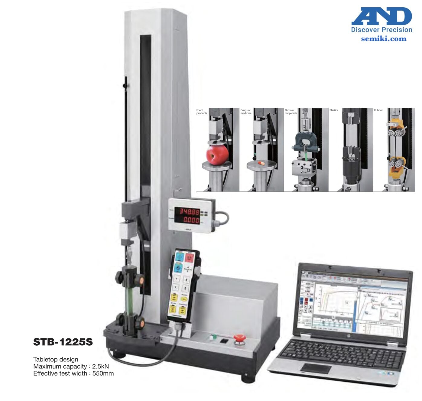 Ảnh minh họa AND STB-1225L,STB-1225S hệ thống máy đo lực kéo nén tự động (2500N/250Kgf) 1