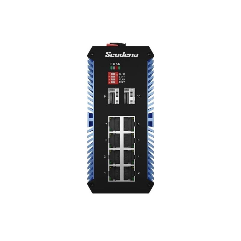 Scodeno SIS65-2GX8GT-X Switch Công Nghiệp 10 Cổng 2*1000 Base-X, 8*10/100/1000 Base-T None PoE