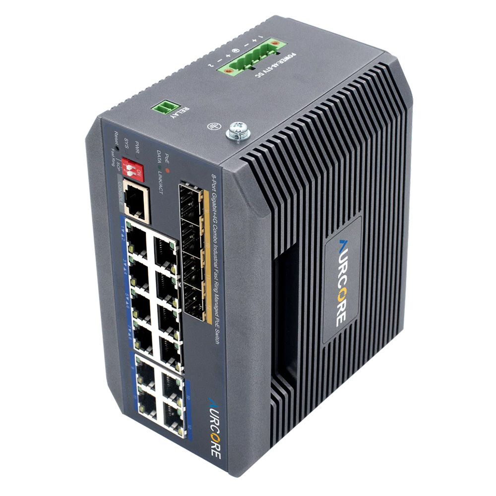 Ảnh minh họa Switch công nghiệp AurCore AIS2003 L2+ 8GE - 4G Combo 2