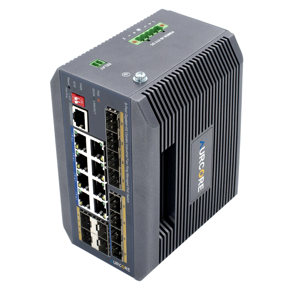 Ảnh minh họa Switch công nghiệp AurCore AIS2004 L2+ 8GE - 12GE SFP 2