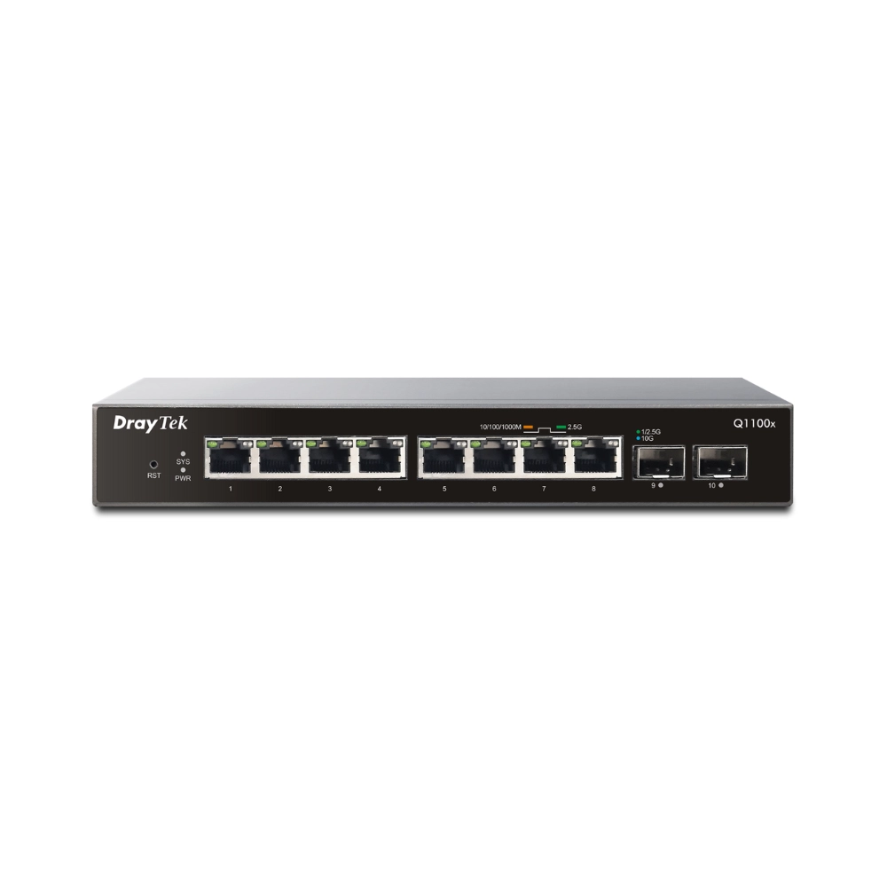 Switch DrayTek Smart Lite VigorSwitch Q1100x (10 port/ 2.5/10 Gbps/ 2 SFP+)