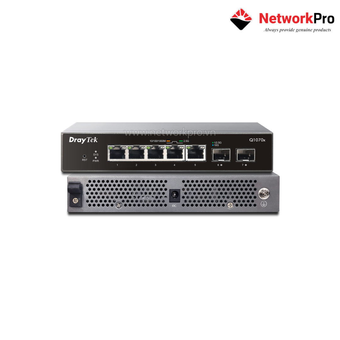 Ảnh minh họa Switch DrayTek VigorSwitch Q1070x – 5×2.5GbE + 2 SFP+ Smart Managed 3