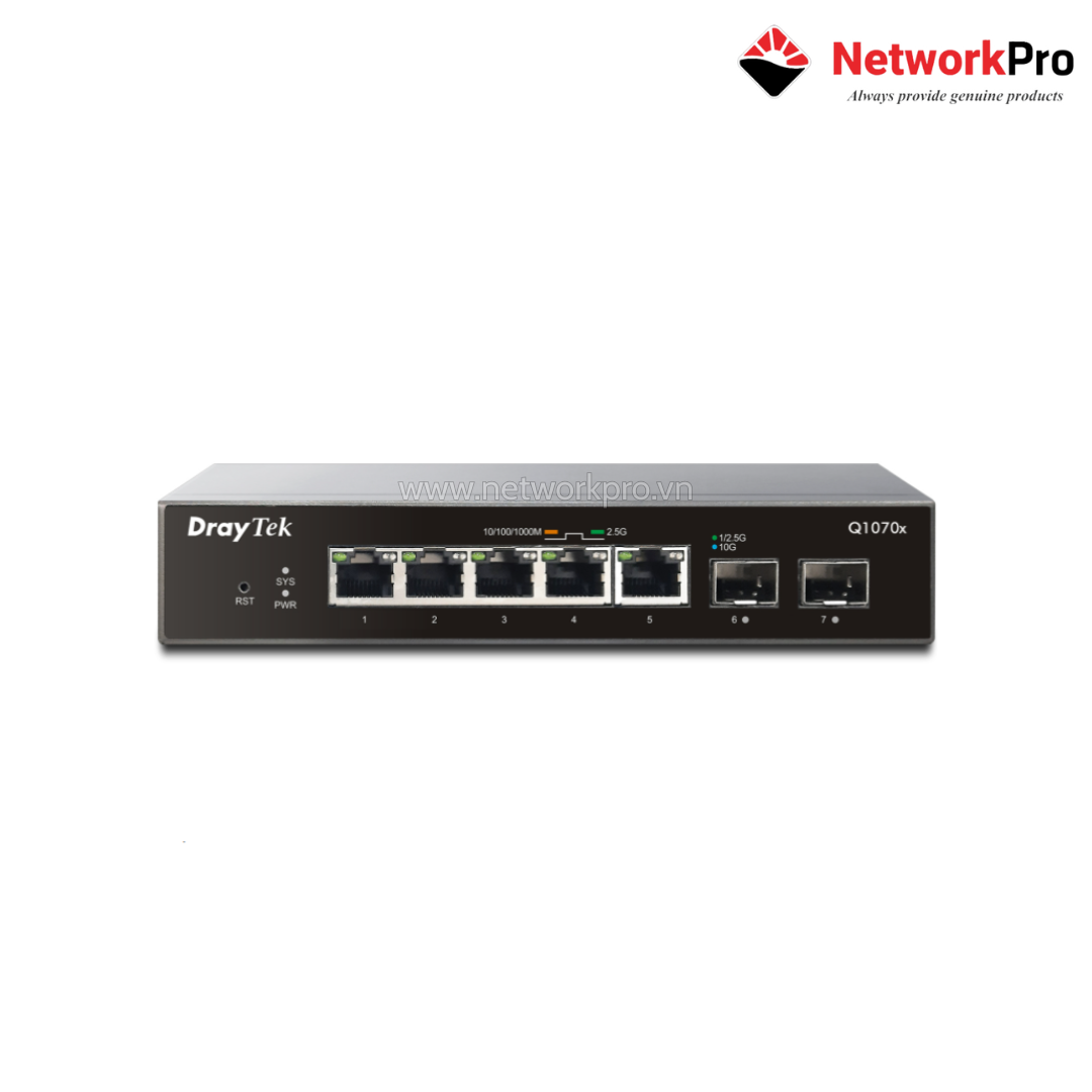 Switch DrayTek VigorSwitch Q1070x – 5×2.5GbE + 2 SFP+ Smart Managed