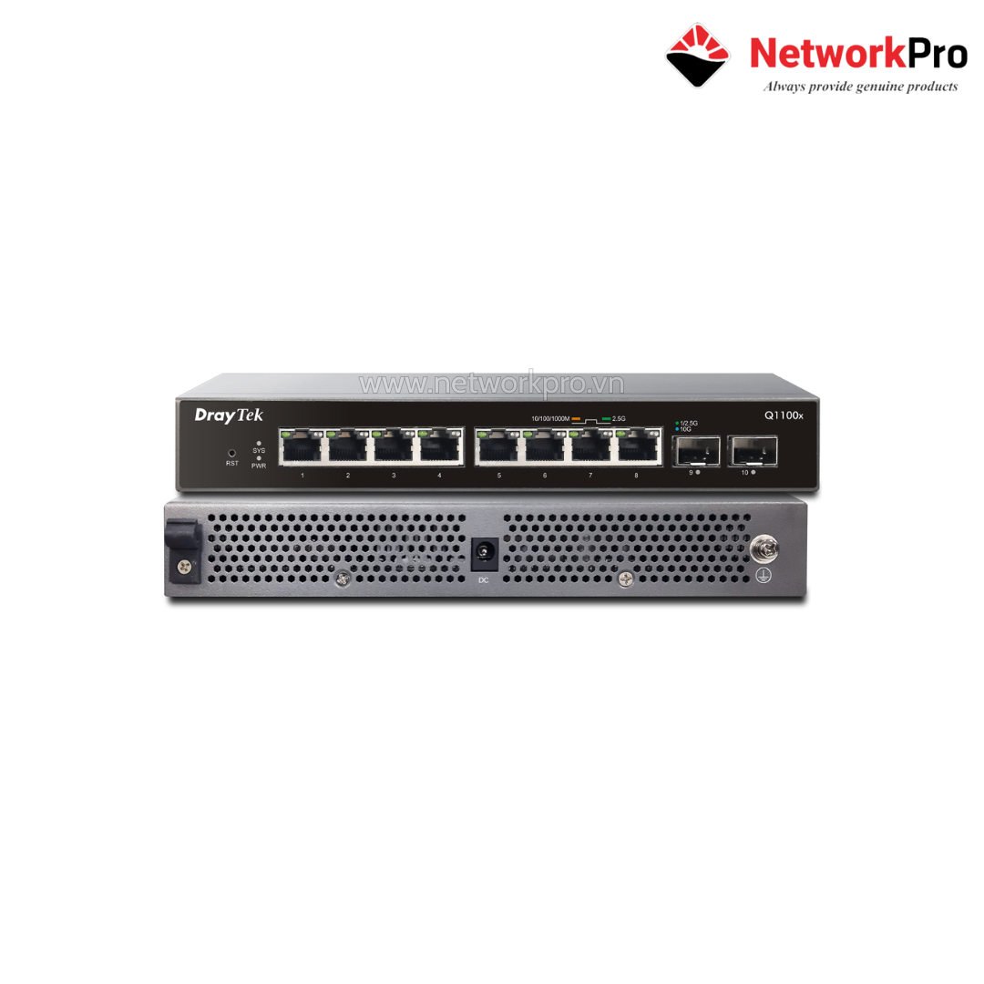 Ảnh minh họa Switch DrayTek VigorSwitch Q1100x – 8×2.5GbE + 2 SFP+ 10G Smart Managed 3