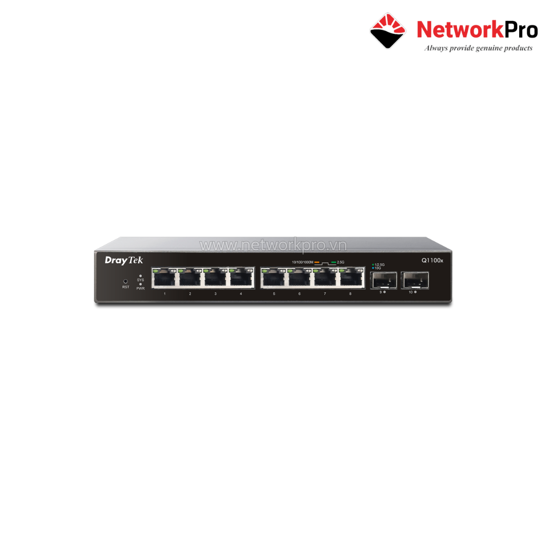 Switch DrayTek VigorSwitch Q1100x – 8×2.5GbE + 2 SFP+ 10G Smart Managed