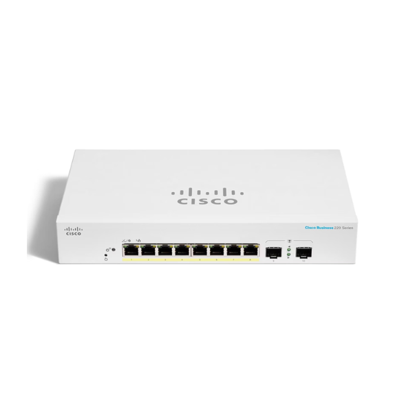 Ảnh minh họa Switch PoE+ Cisco CBS220-8P-E-2G (10 port/ 10/100/1000 Mbps/ SFP) 1