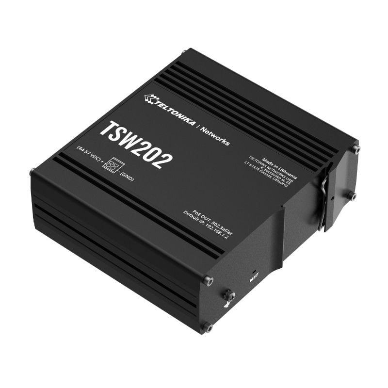 Ảnh minh họa Switch PoE công nghiệp Teltonika TSW202, 8x 1GbE PoE+, 2x SFP Ports 1