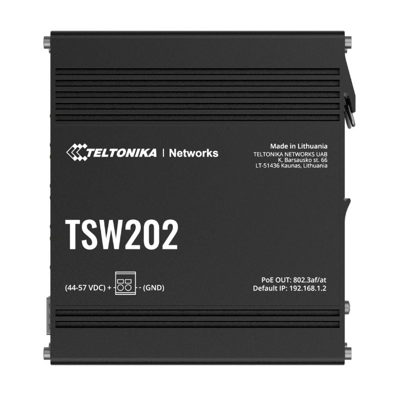 Ảnh minh họa Switch PoE công nghiệp Teltonika TSW202, 8x 1GbE PoE+, 2x SFP Ports 2