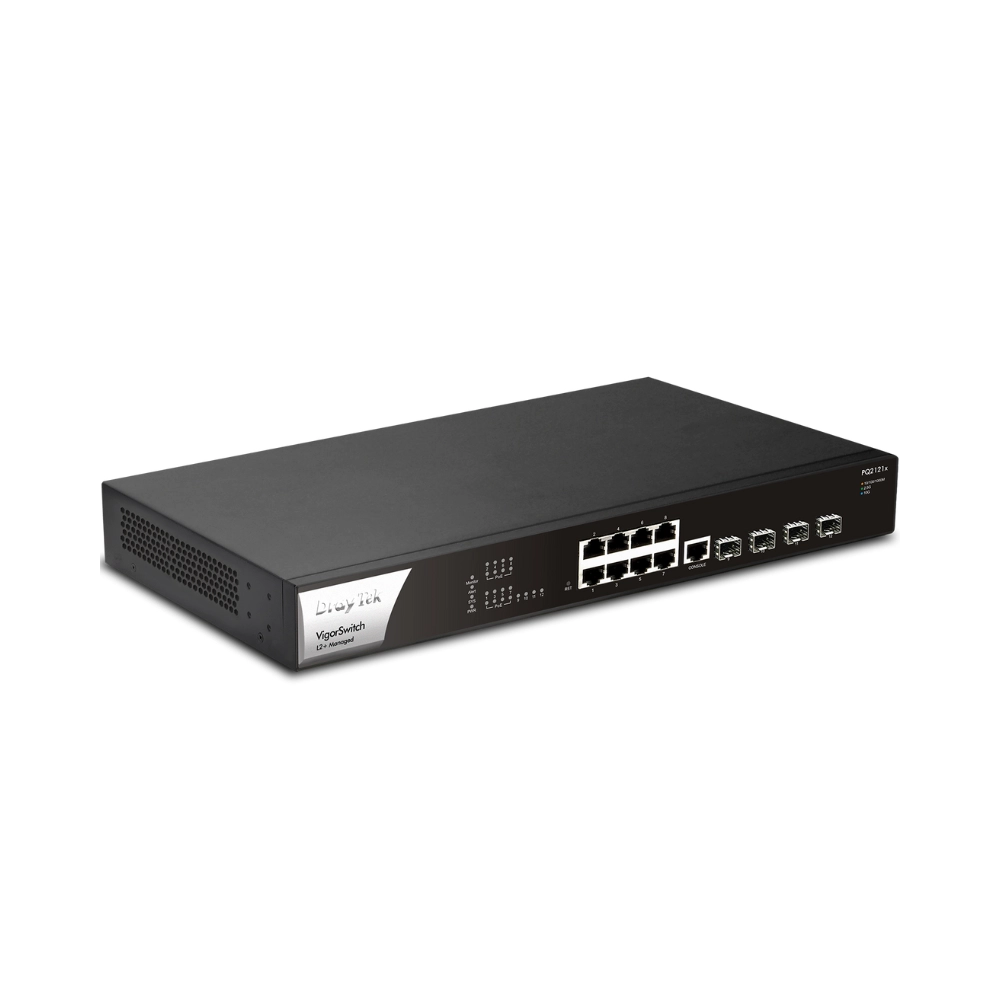 Ảnh minh họa Switch PoE+ DrayTek VigorSwitch L2+ PQ2121x (12 port/ 2.5/10 Gbps/ 4 SFP+) 1