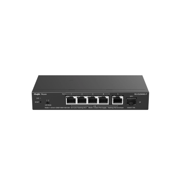 Ảnh minh họa Switch PoE Ruijie RG-ES206MG-P (6 port/ 2.5 Gbps/ 1 SFP+) 1
