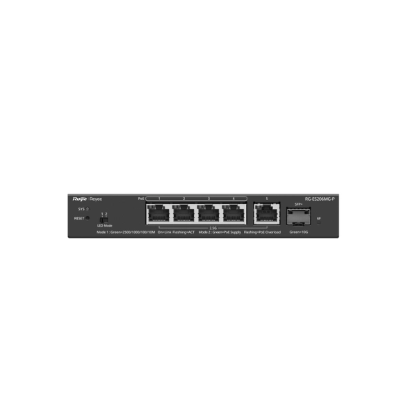 Ảnh minh họa Switch PoE Ruijie RG-ES206MG-P (6 port/ 2.5 Gbps/ 1 SFP+) 2