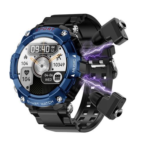 T96 1,52 inch Blue – Đồng hồ thông minh 2 trong 1 kết hợp tai nghe Bluetooth