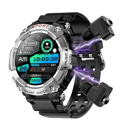 T96 1,52 inch Silver – Đồng hồ thông minh 2 trong 1 kết hợp tai nghe Bluetooth