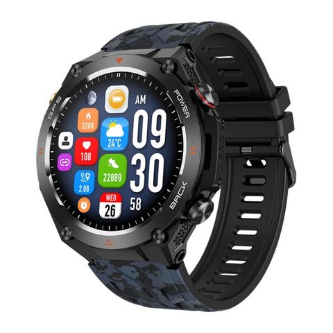 Đồng hồ thông minh KC82 Camouflage Black – Màn hình màu 1,45 inch, Hỗ trợ cuộc gọi Bluetooth & sức khỏe