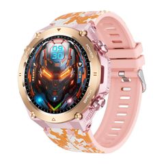  Đồng hồ thông minh KC82 Camouflage Pink – Màn hình màu 1,45 inch, Hỗ trợ cuộc gọi Bluetooth & sức khỏe 