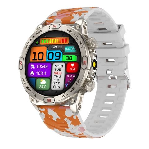 Đồng hồ thông minh KC86 Camouflage Orange - màn hình màu 1,43 inch, Hỗ trợ cuộc gọi Bluetooth / Theo dõi sức khỏe