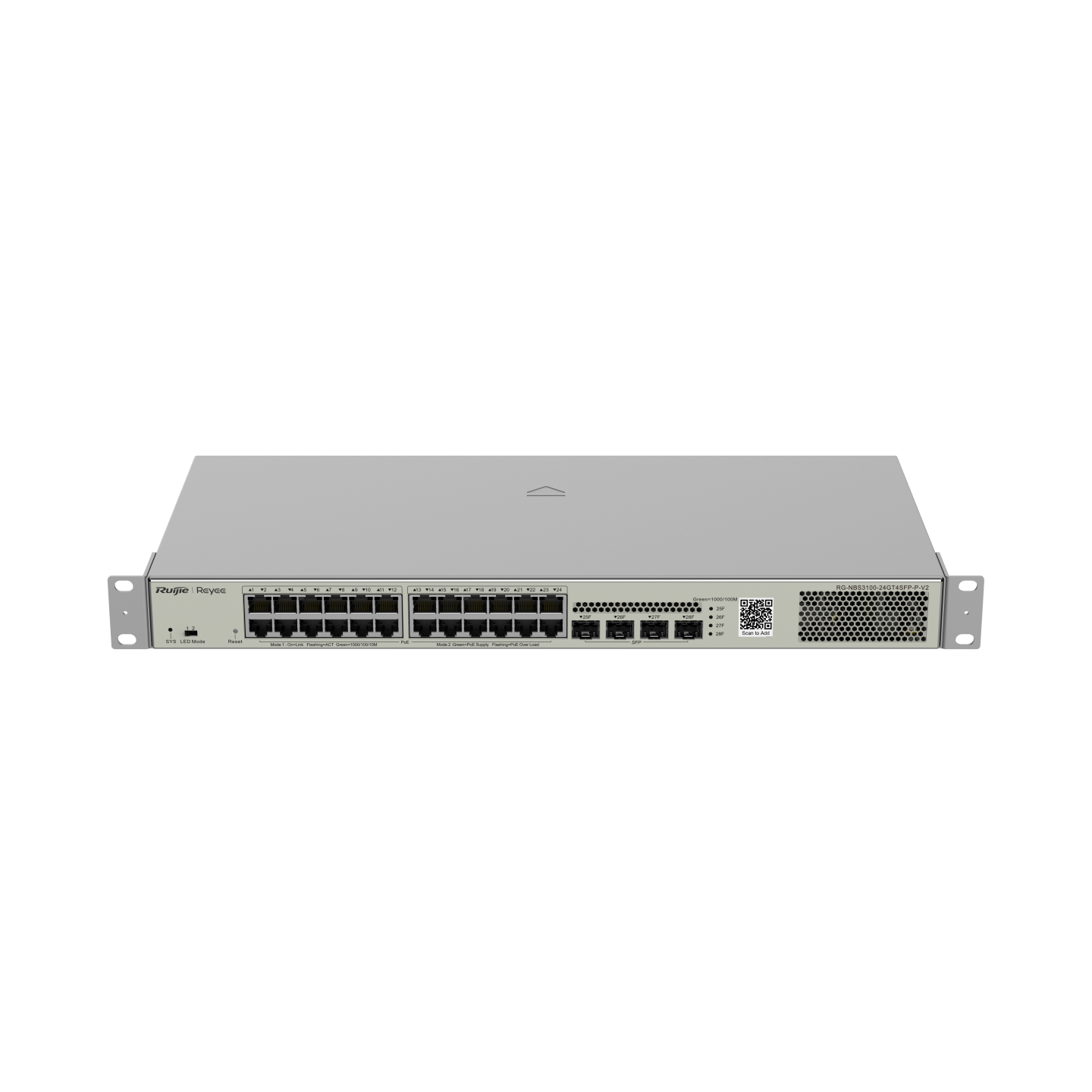 Ảnh minh họa RG-NBS3100-24GT4SFP-P-V2, Thiết bị chuyển mạch Gigabit lớp 2 PoE quản lý trên đám mây, loại 28 cổng 1