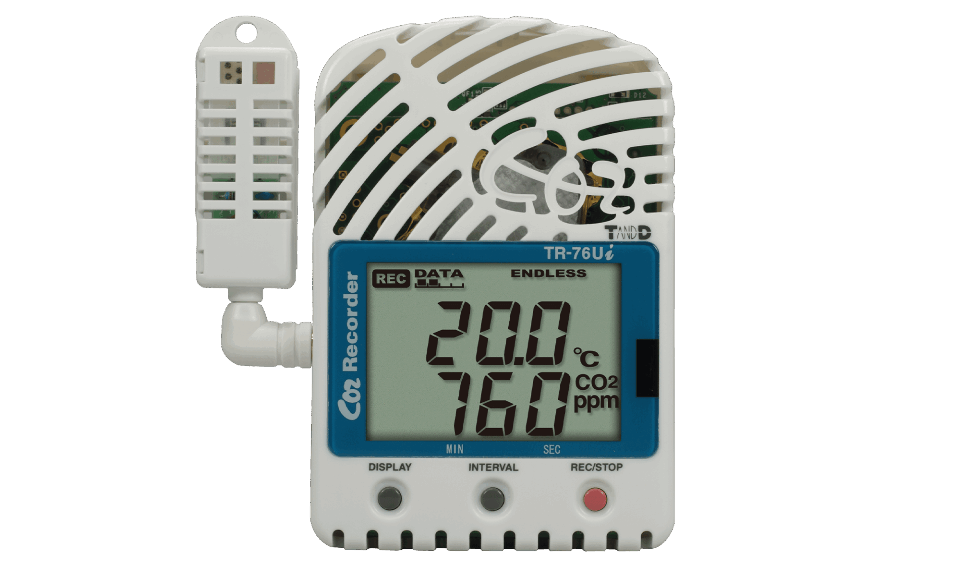 Ảnh minh họa T&D TR-76Ui Bộ ghi dữ liệu nồng độ C02 nhiệt độ, độ ẩm (0 ~ 9999 ppm) 1