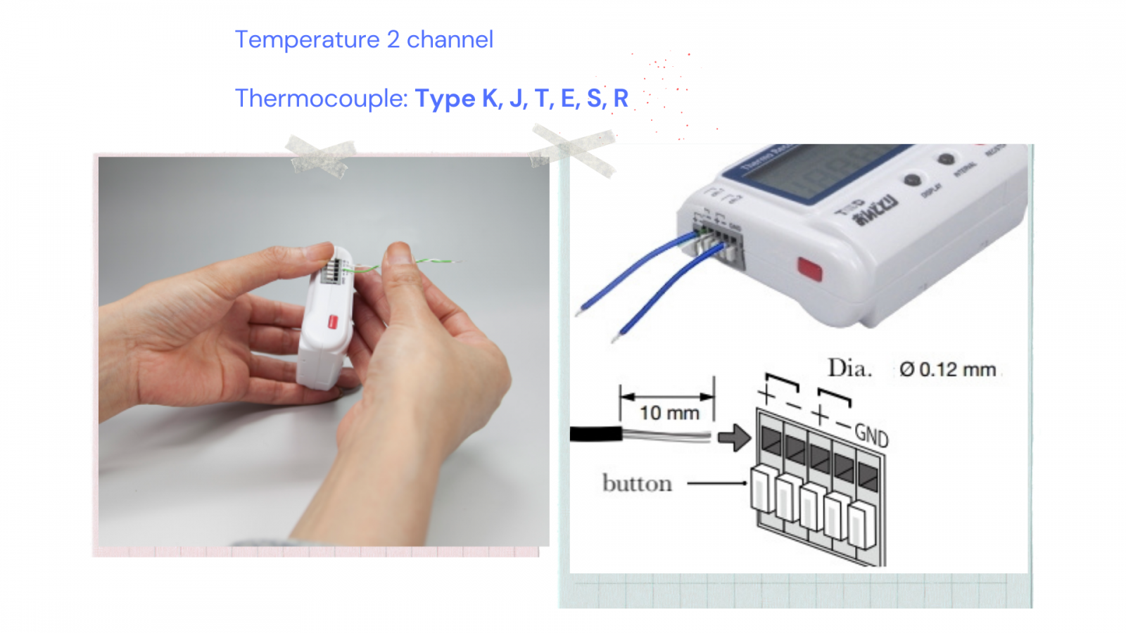 Ảnh minh họa T&D TR75A2 bộ ghi nhiệt độ 2 kênh cặp nhiệt điện -199 ~ 1760°C 2